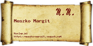 Meszko Margit névjegykártya